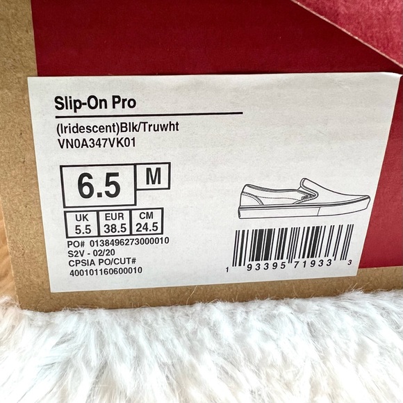 NWT Vans Slip-On Pro Rainbow Iridescent Silver Skate Shoes - Picture 6 of 6